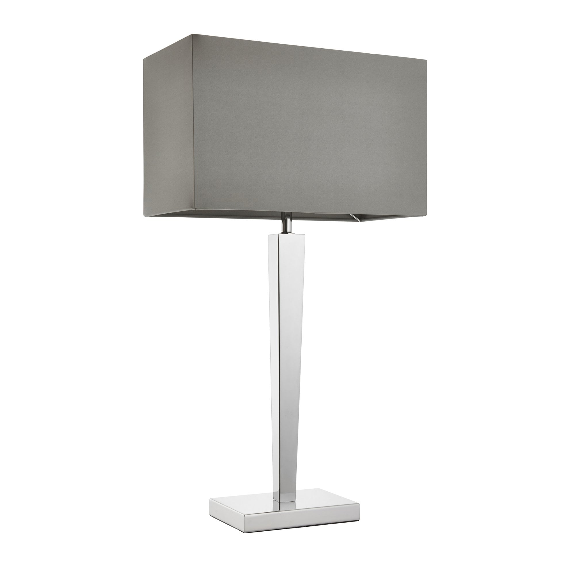 MORETO Light Chrome Base Table Lamp With Fabric Shade