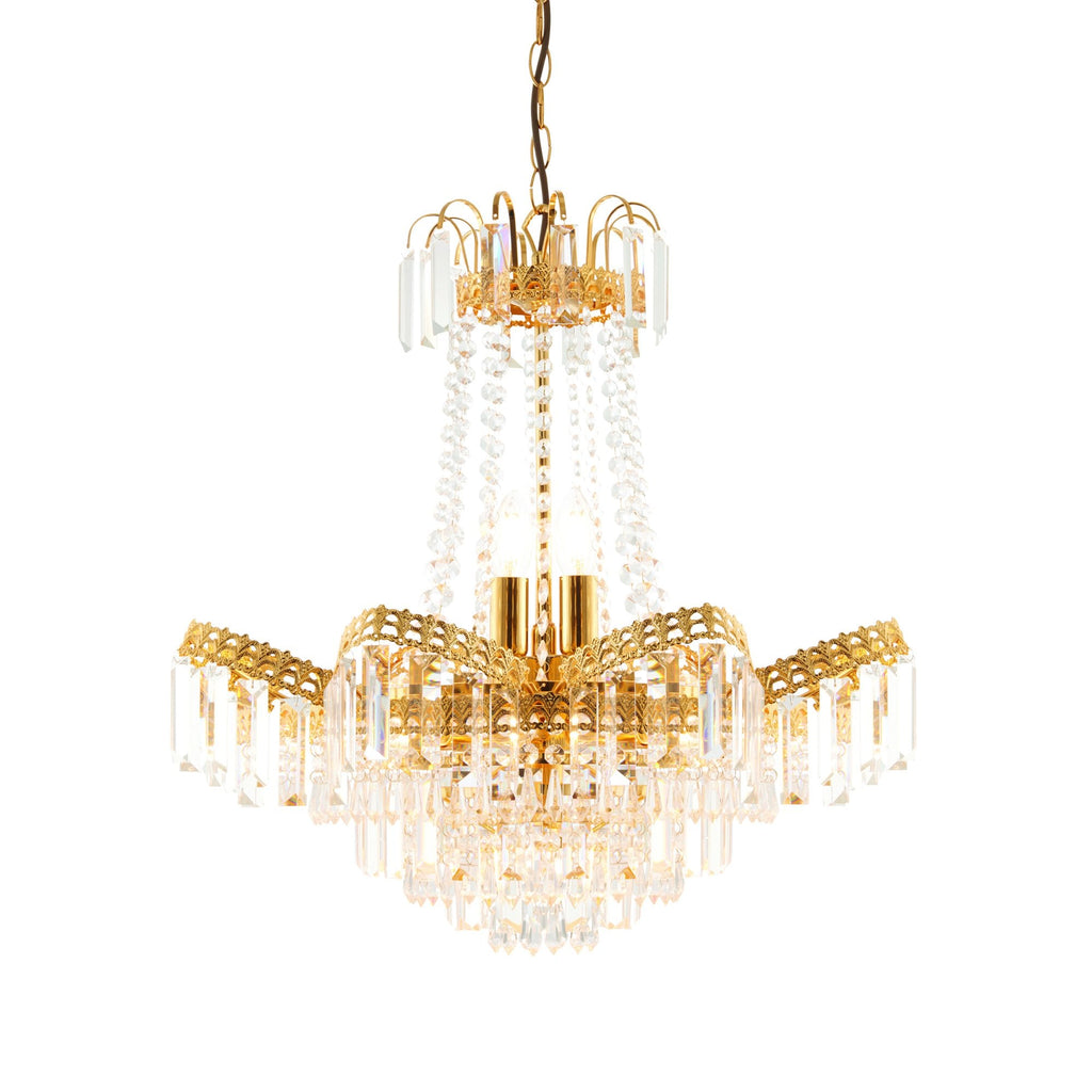 96819-GO Adagio 9 Light Gold Finish & Glass Chandelier