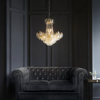 96819-GO Adagio 9 Light Gold Finish & Glass Chandelier