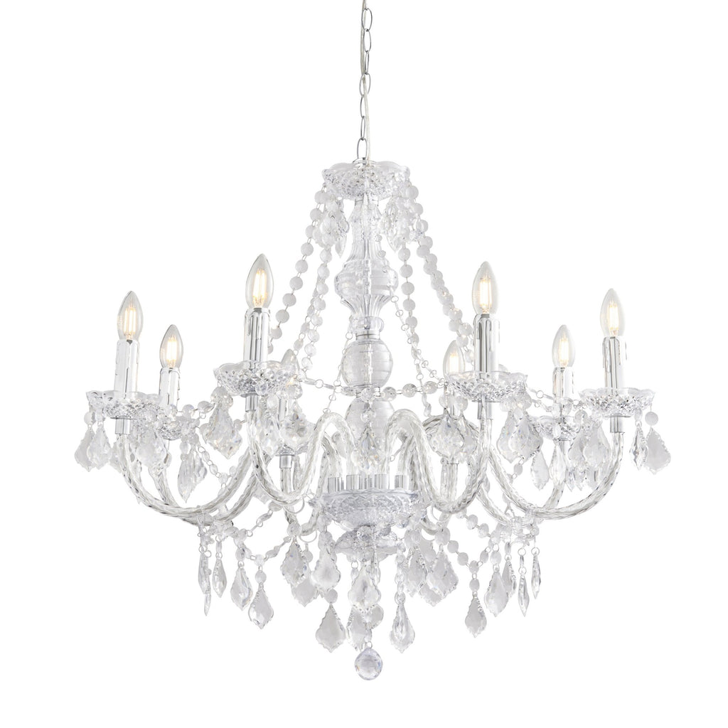 308-8CL 8 Light Chandelier In Clear Acrylic