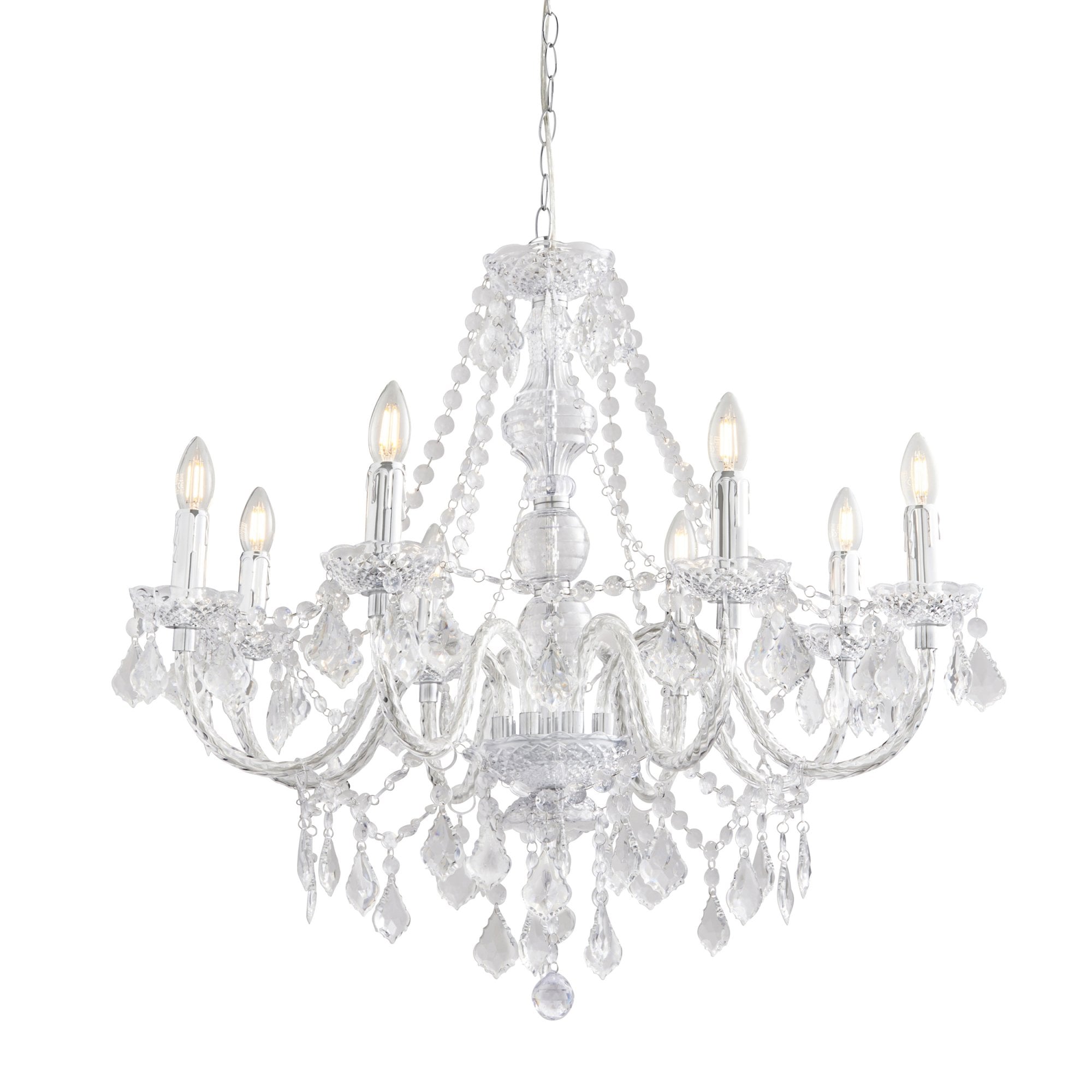 308-8CL 8 Light Chandelier In Clear Acrylic