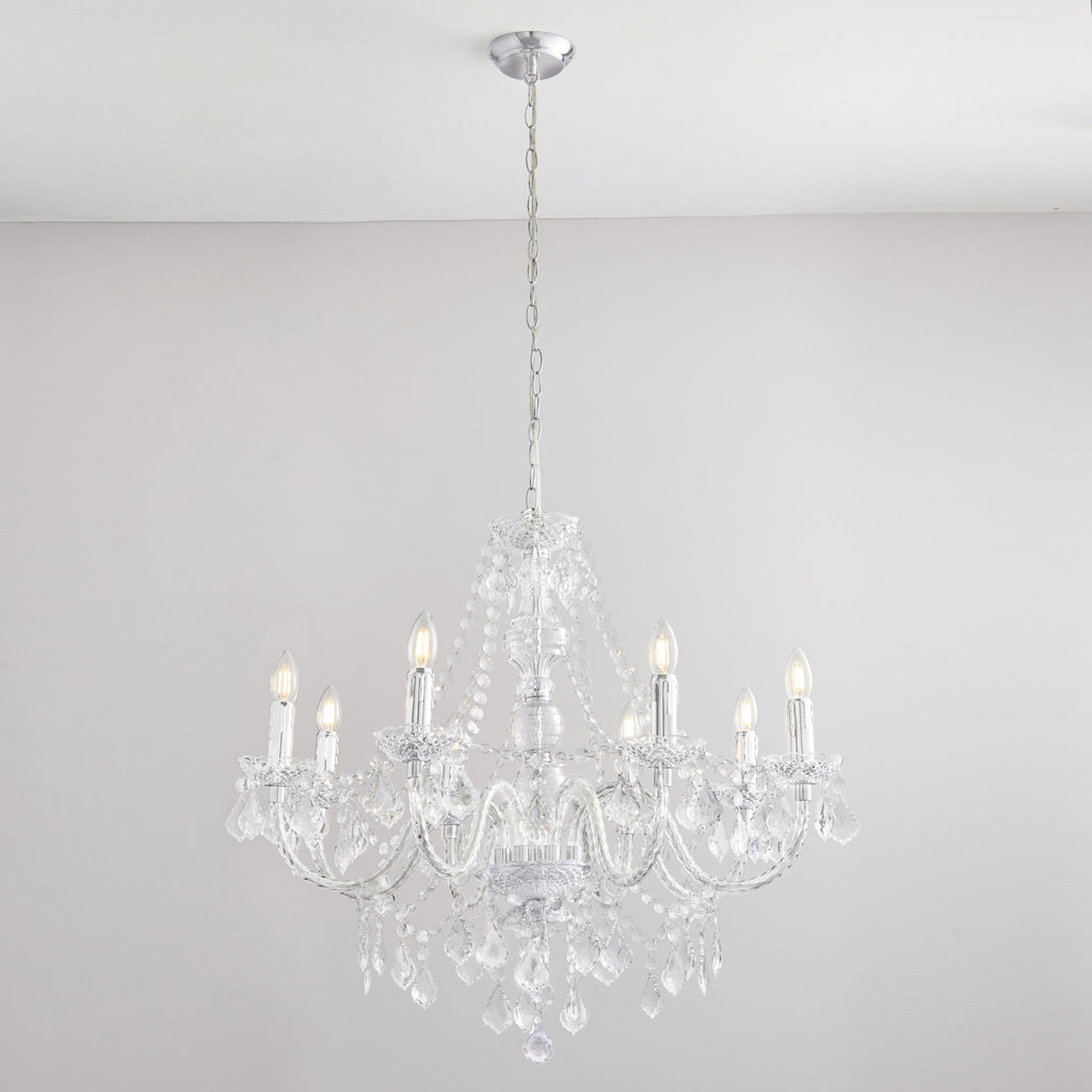 308-8CL 8 Light Chandelier In Clear Acrylic