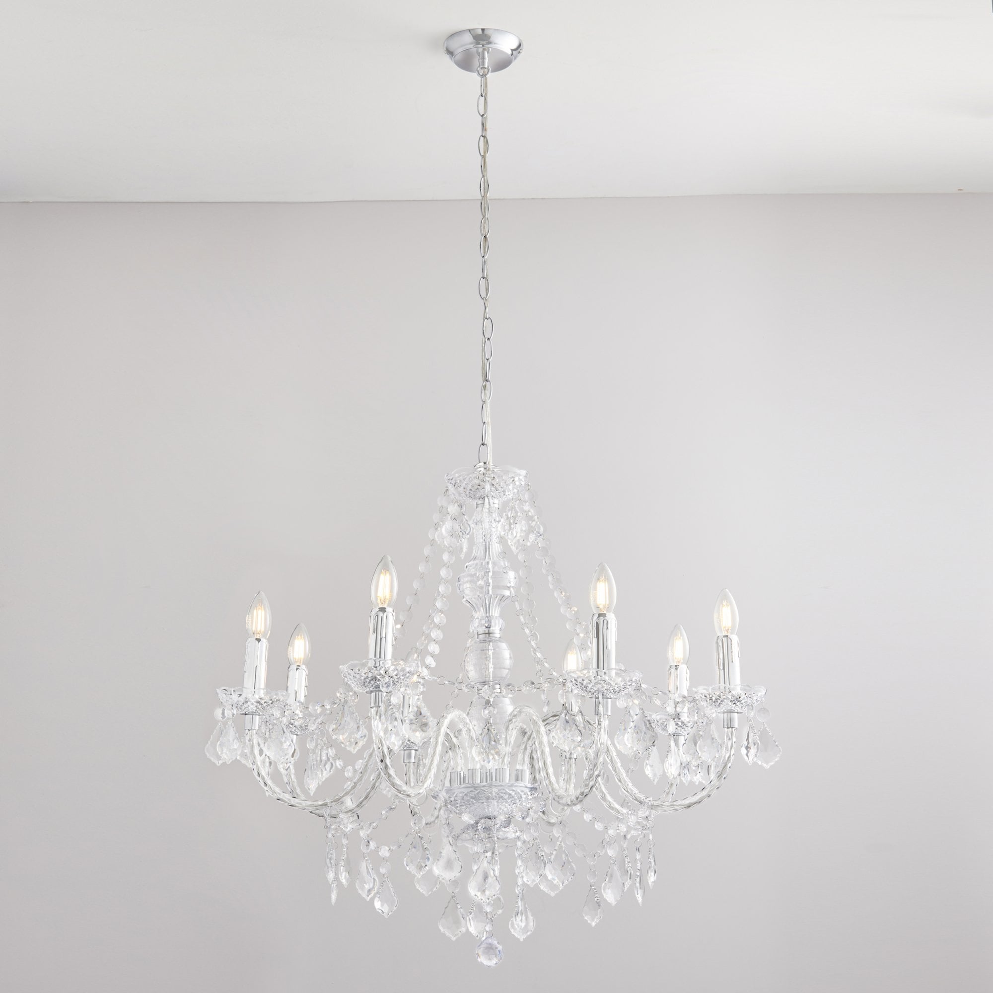 308-8CL 8 Light Chandelier In Clear Acrylic