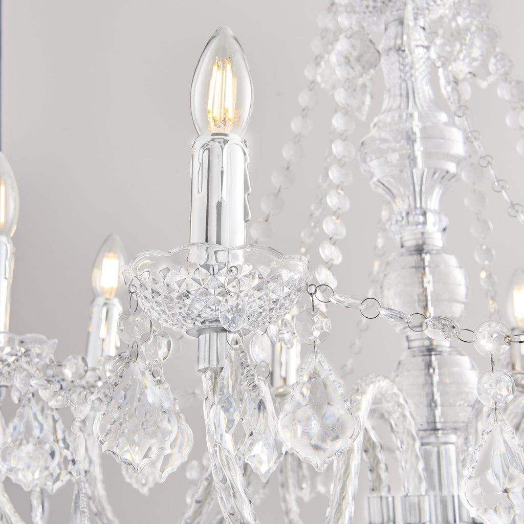 308-8CL 8 Light Chandelier In Clear Acrylic