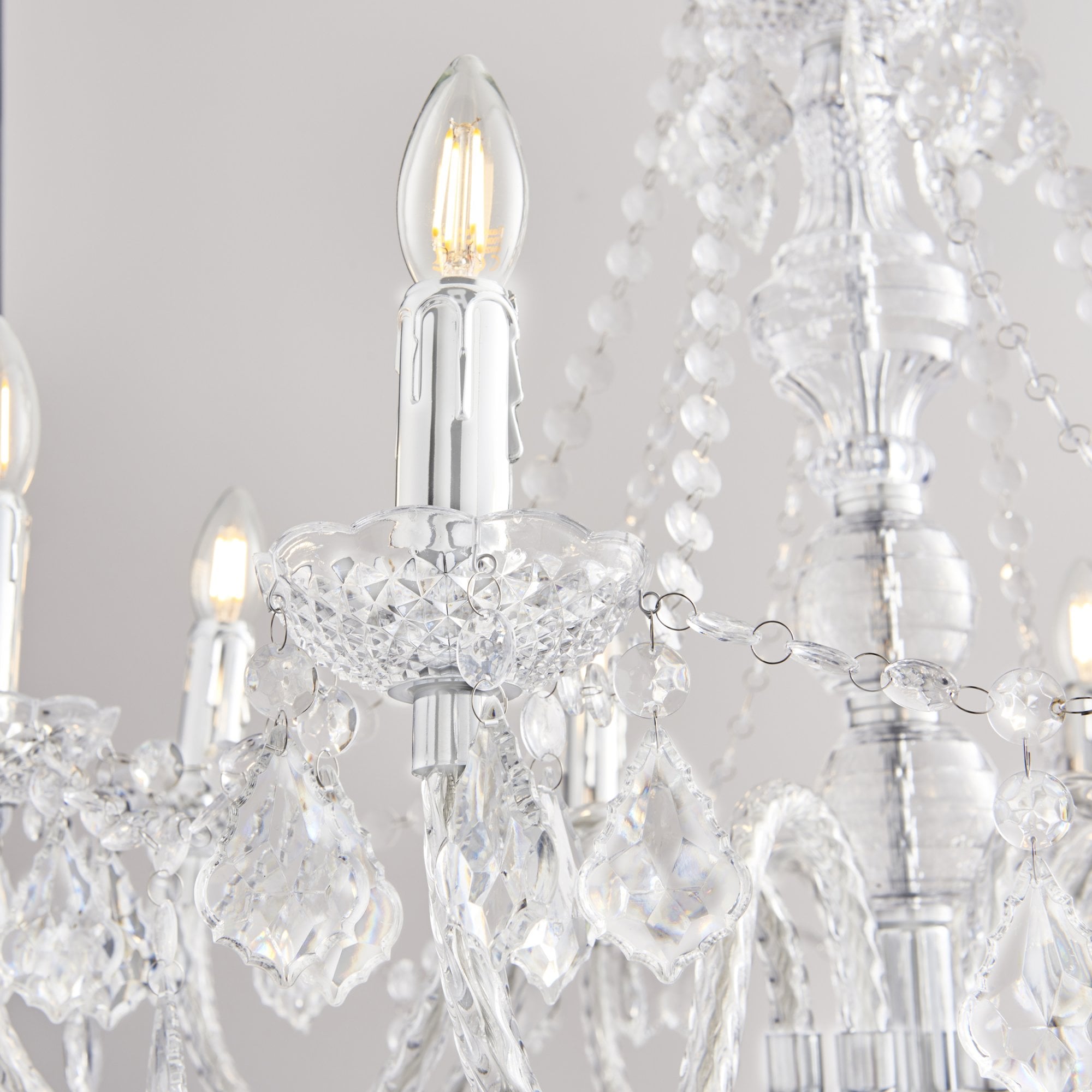 308-8CL 8 Light Chandelier In Clear Acrylic