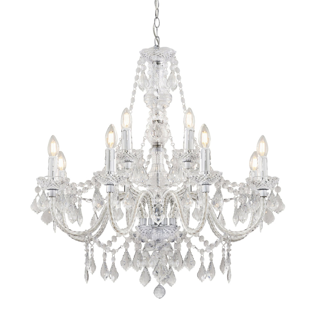 308-8-4CL 12 Light Chandelier In Clear Acrylic