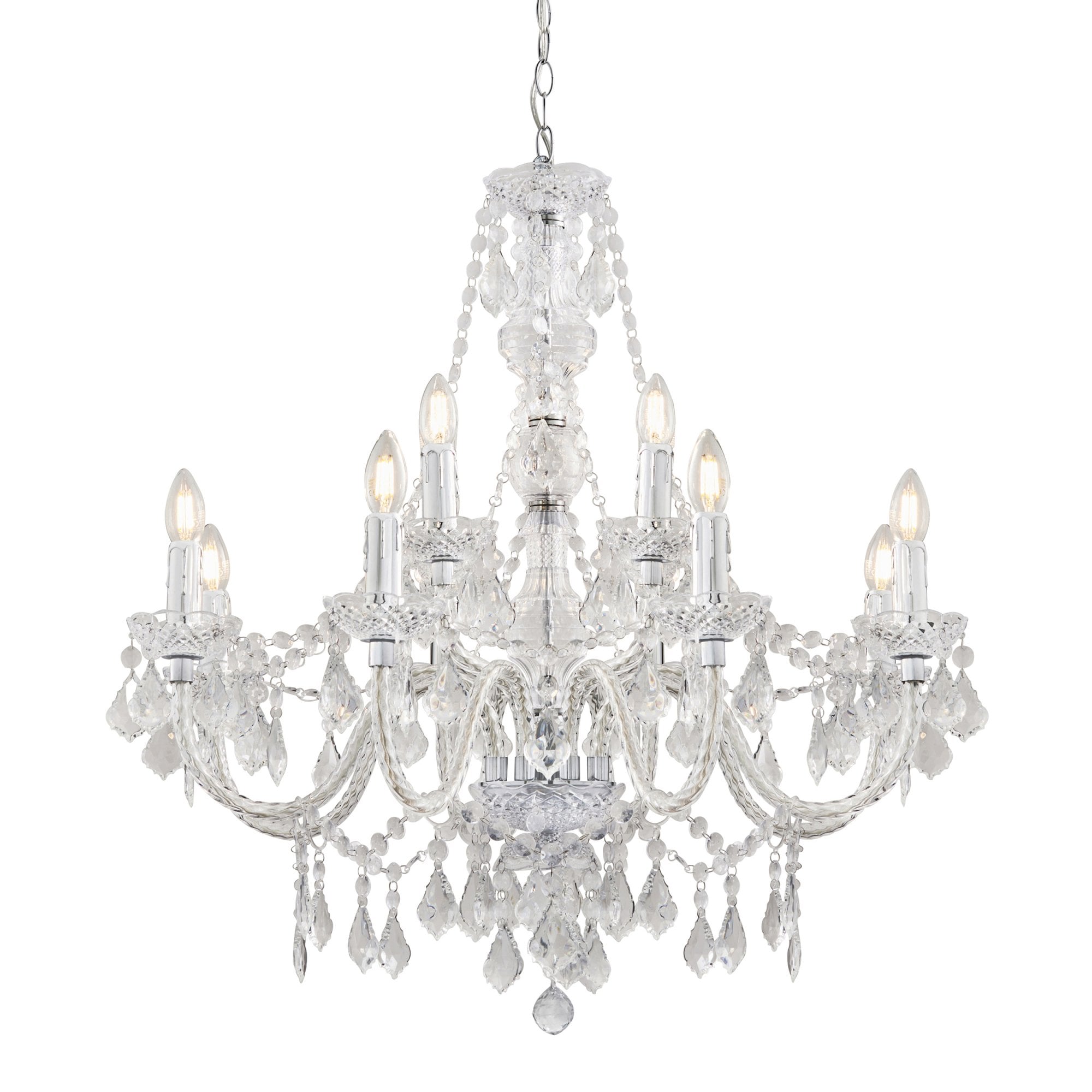 308-8-4CL 12 Light Chandelier In Clear Acrylic