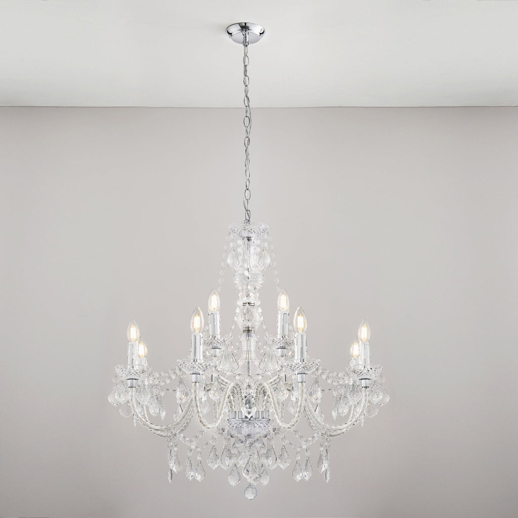 308-8-4CL 12 Light Chandelier In Clear Acrylic
