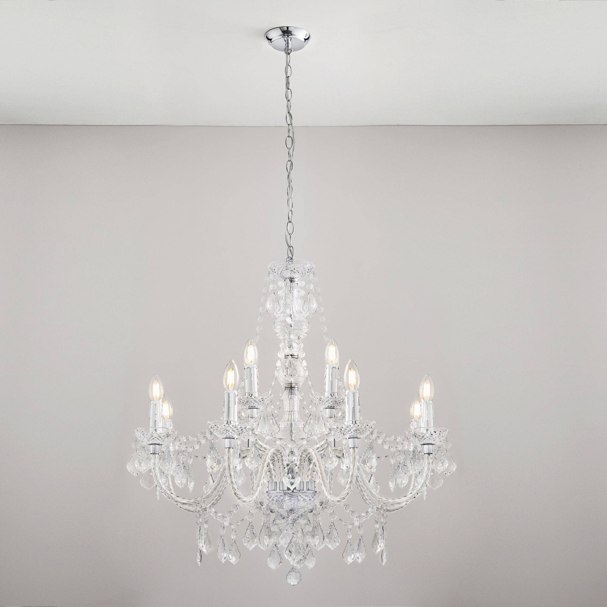 308-8-4CL 12 Light Chandelier In Clear Acrylic