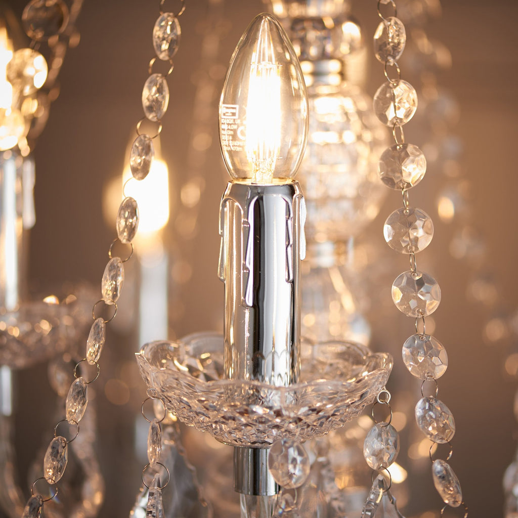 308-8-4CL 12 Light Chandelier In Clear Acrylic