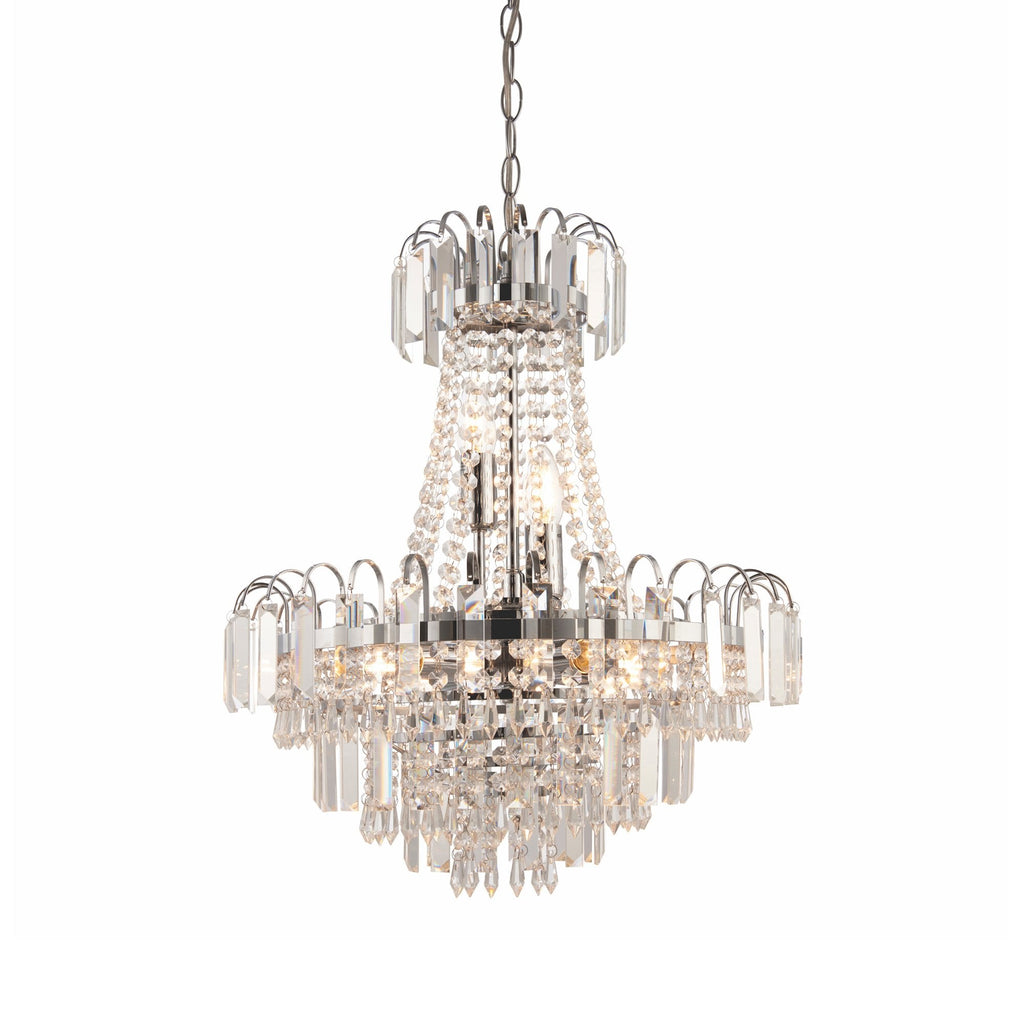 96826-CH Amadis 6 Light Chrome Finish & Glass Chandelier