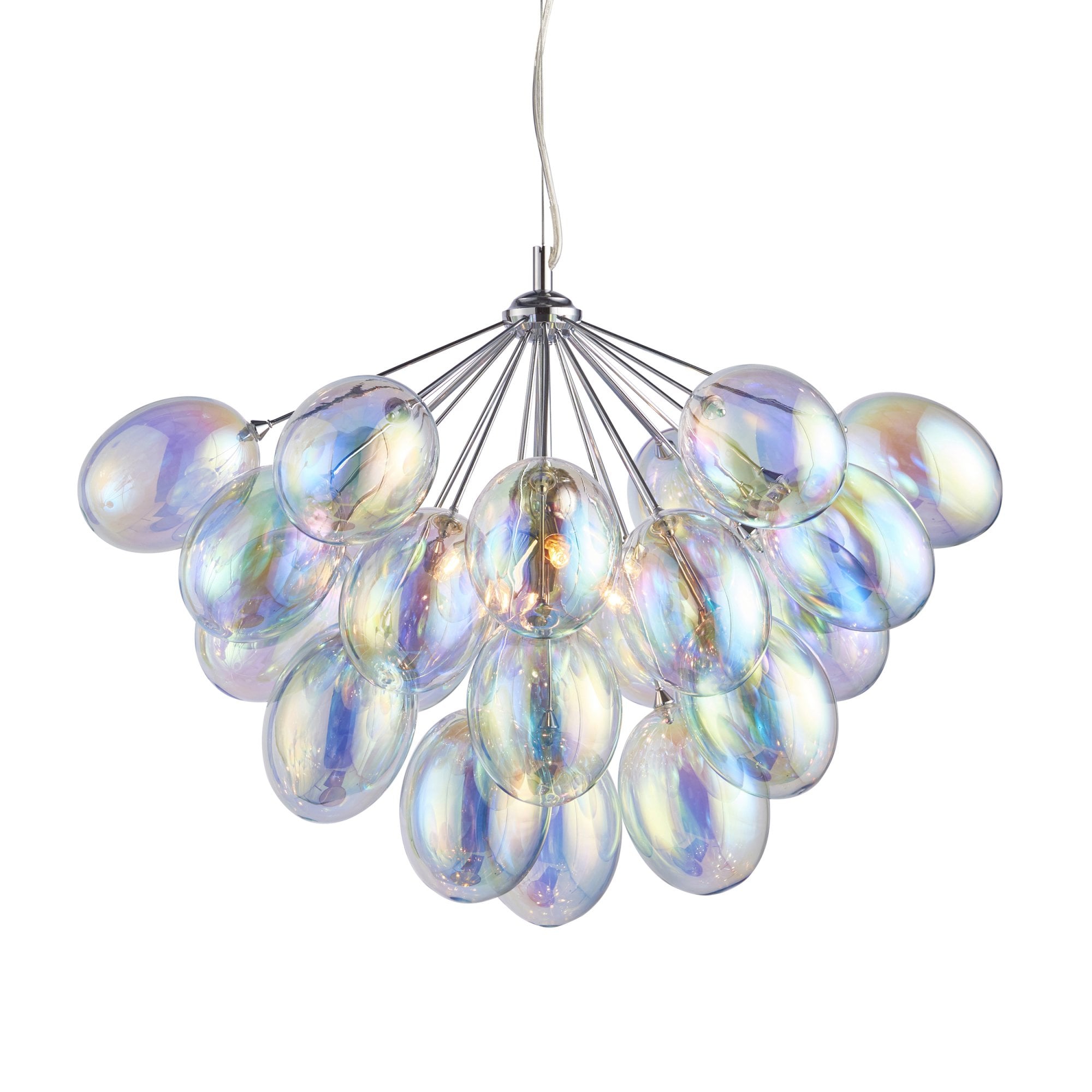 Infinity Unique 6 Light Ceiling Pendant Light With Iridescent Glass 76450