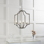 Edrea 4 Light Ceiling Pendant In Antique Brass With Clear Crystal Glass 81916