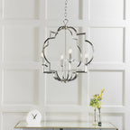 Galand 4 Light Ceiling Pendant In Polished Nickel With Clear Crystal Glass 81915