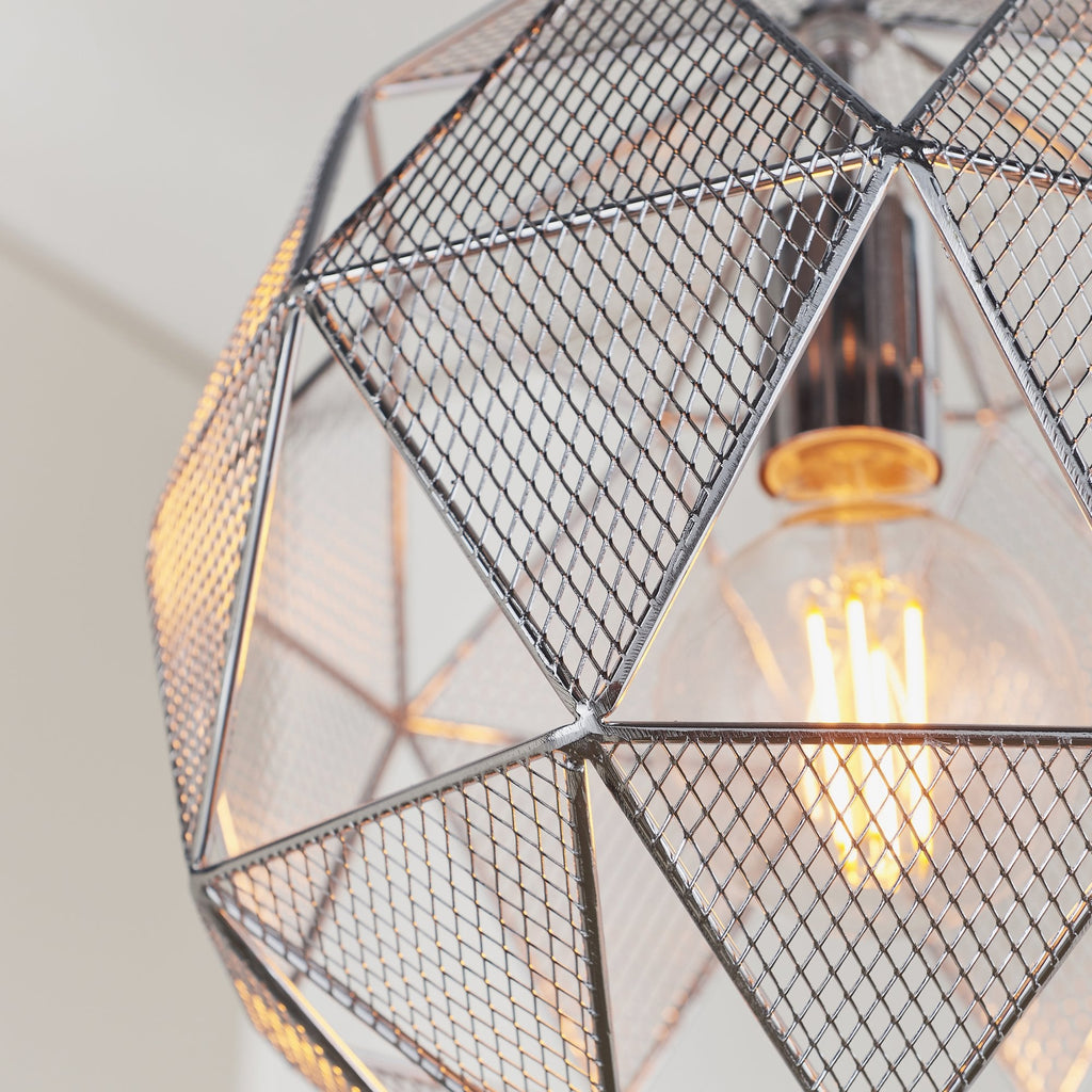 Armour Modern One Light Ceiling Pendant In Chrome Finish 72817