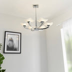 AYRES-6CH 6 Light Chrome & Glass Multi Arm Ceiling Pendant