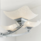 AYRES-6CH 6 Light Chrome & Glass Multi Arm Ceiling Pendant