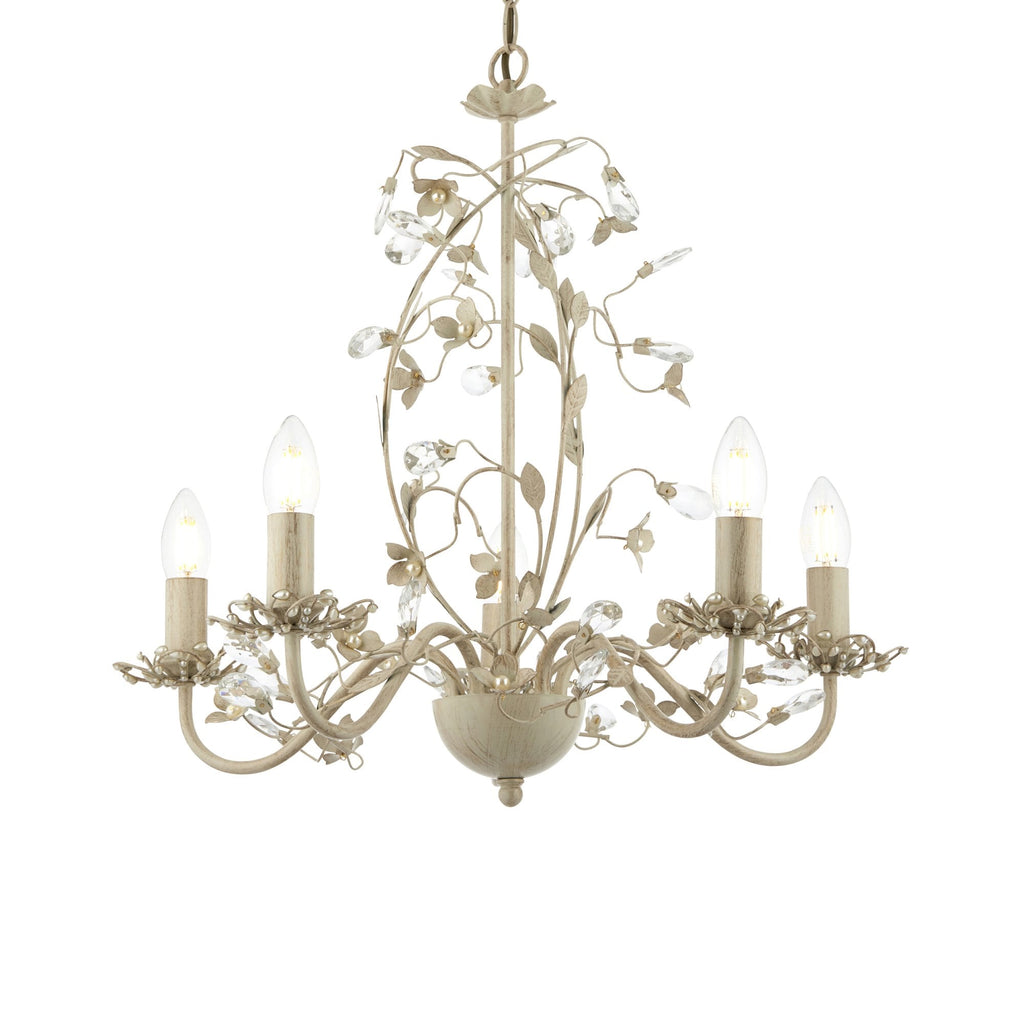 LULLABY-5CR Lullaby Cream Gold 5 Light Flush Ceiling Light