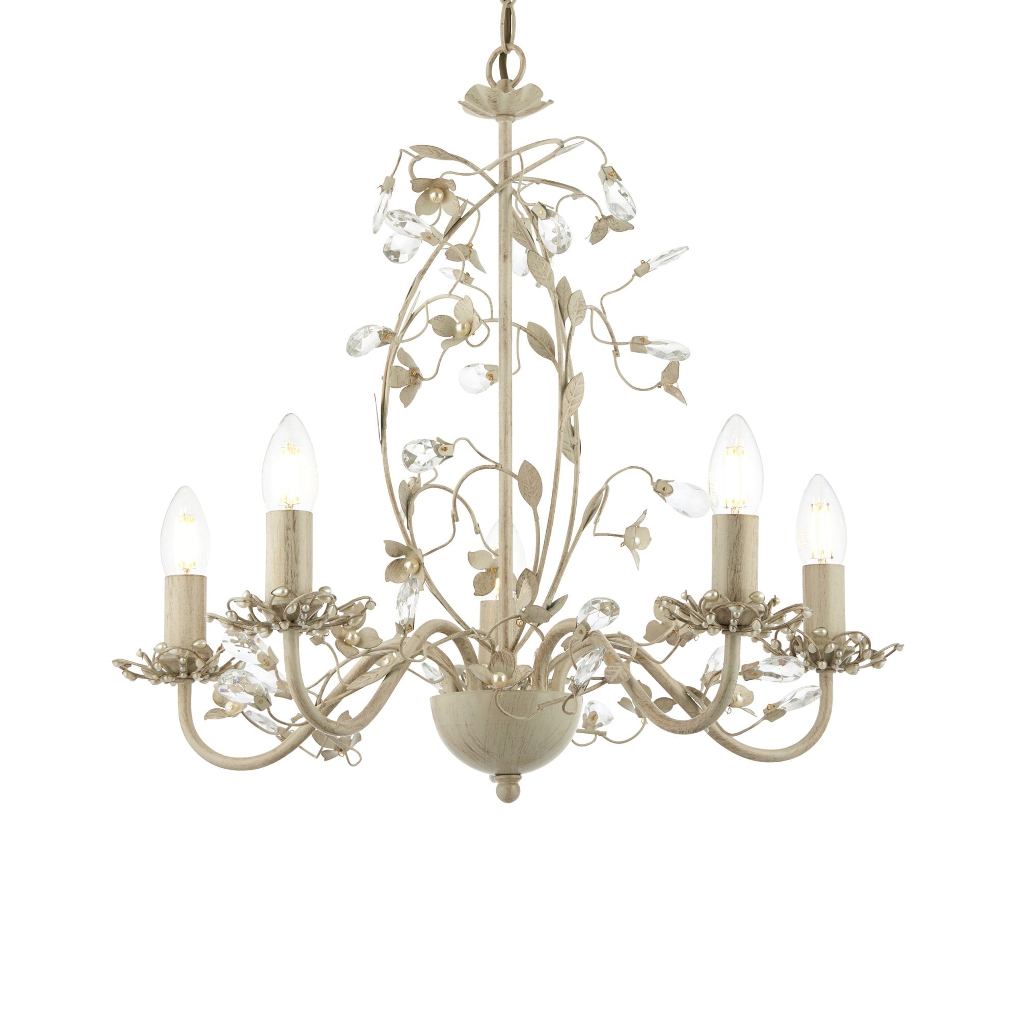 LULLABY-5CR Lullaby Cream Gold 5 Light Flush Ceiling Light