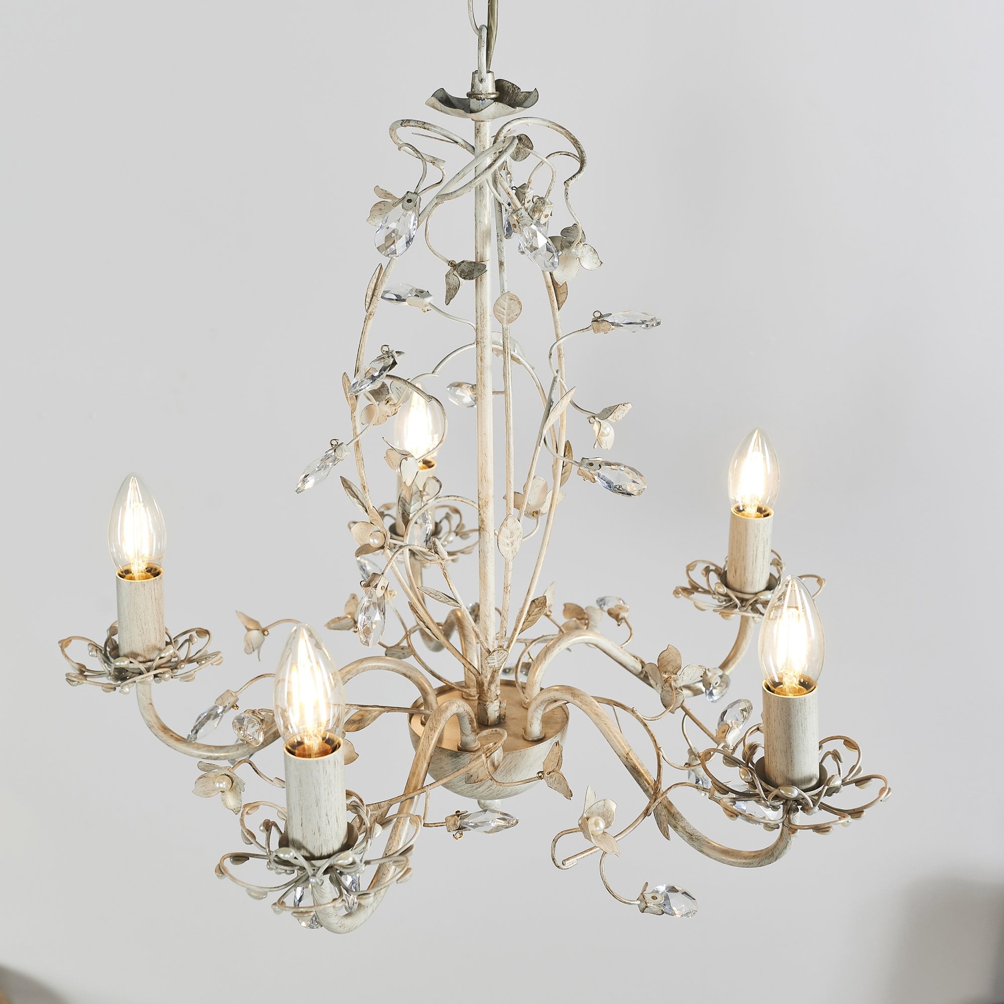 LULLABY-5CR Lullaby Cream Gold 5 Light Flush Ceiling Light
