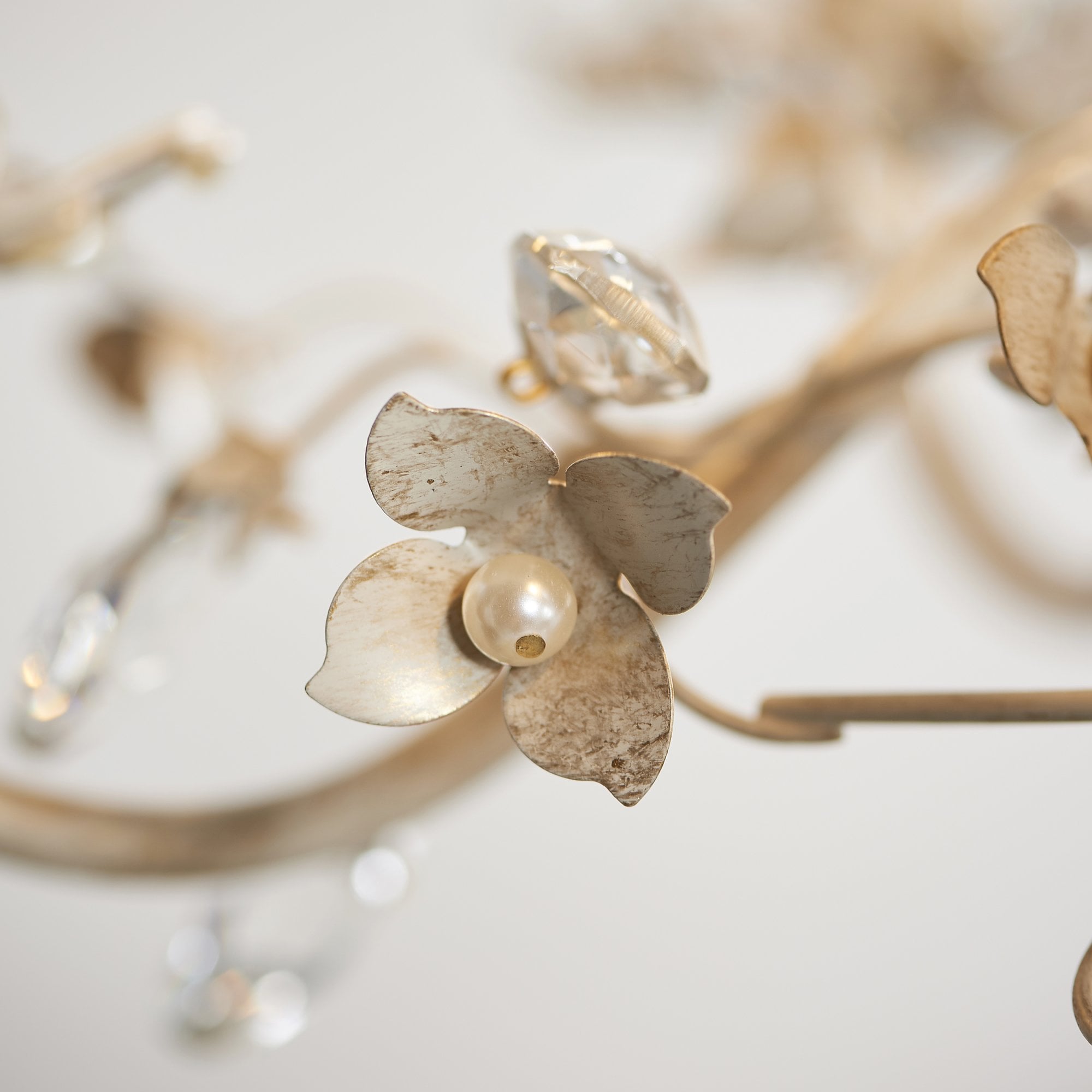 LULLABY-5CR Lullaby Cream Gold 5 Light Flush Ceiling Light