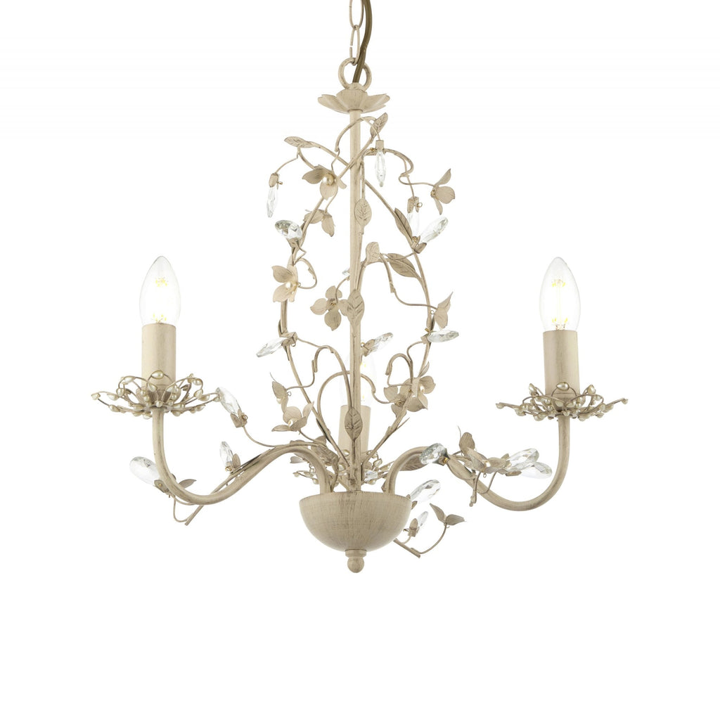 LULLABY-3CR Lullaby Cream Gold 3 Light Flush Ceiling Light