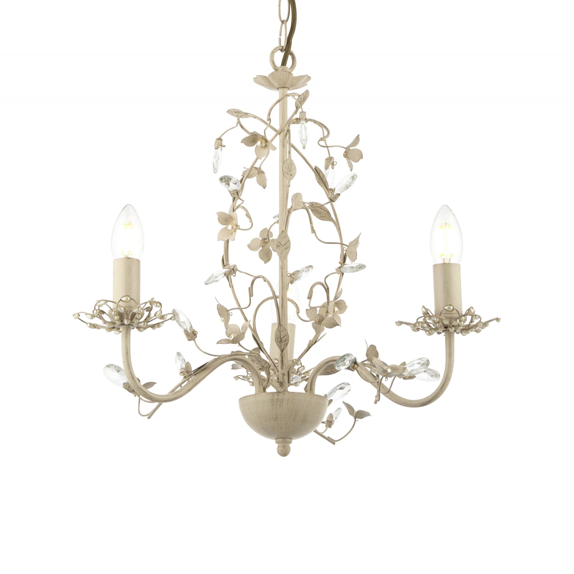 LULLABY-3CR Lullaby Cream Gold 3 Light Flush Ceiling Light