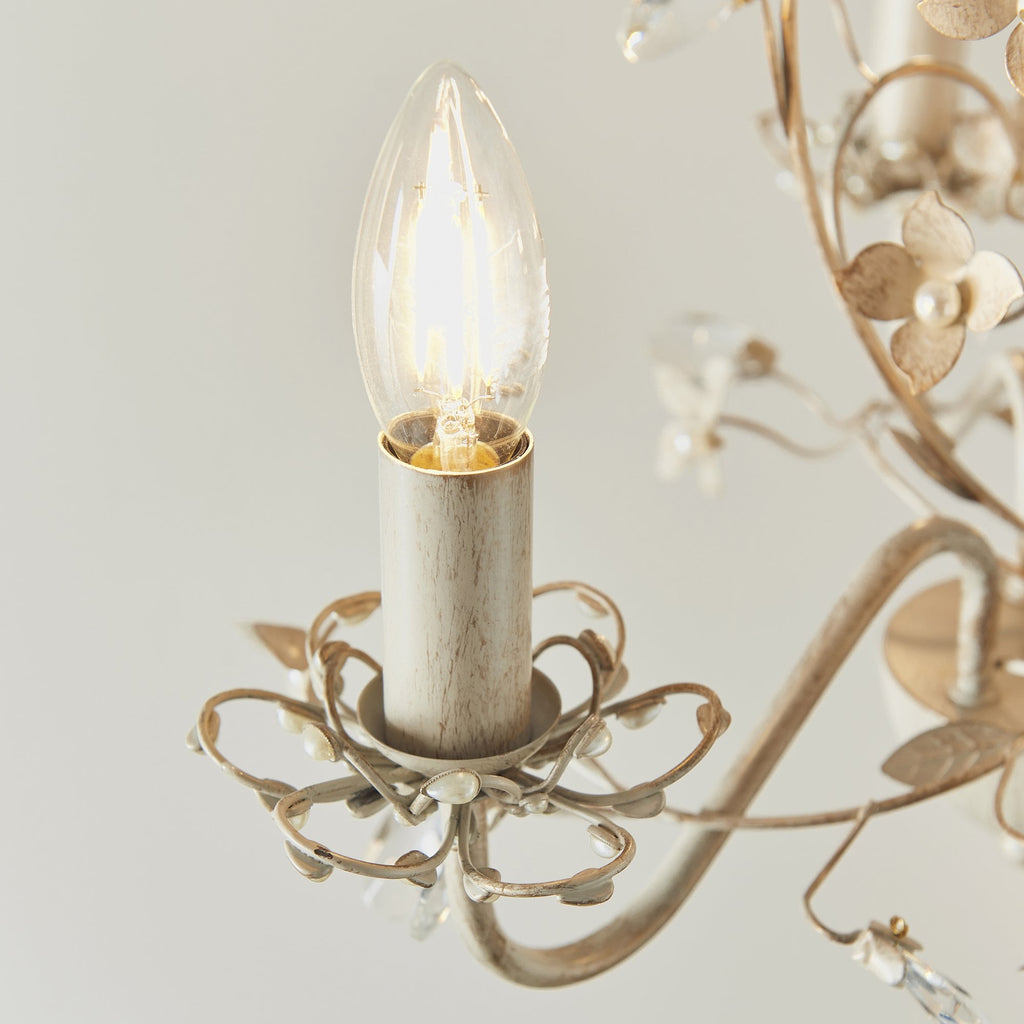 LULLABY-3CR Lullaby Cream Gold 3 Light Flush Ceiling Light