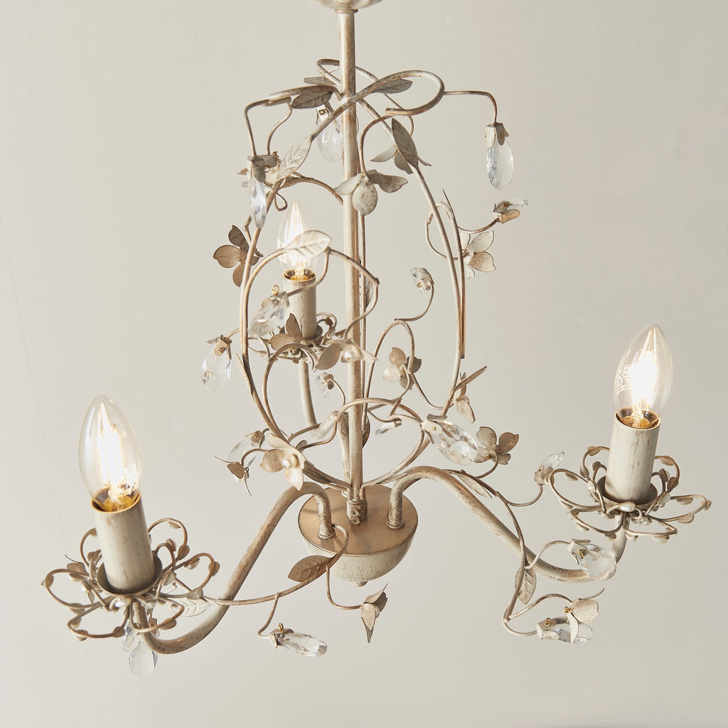 LULLABY-3CR Lullaby Cream Gold 3 Light Flush Ceiling Light