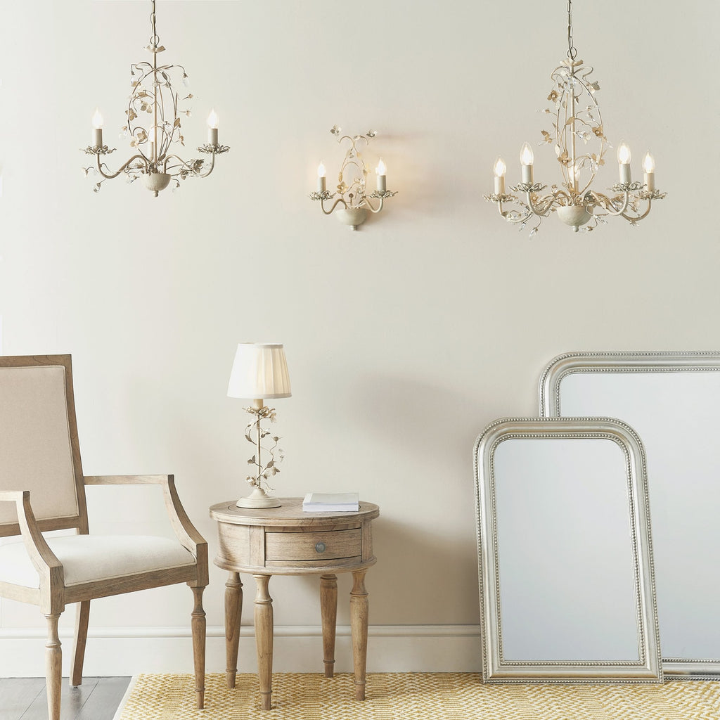 LULLABY-3CR Lullaby Cream Gold 3 Light Flush Ceiling Light