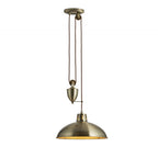 POLKA-AB Rise And Fall Pendant Ceiling Light In Antique Brass