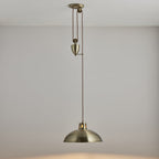 POLKA-AB Rise And Fall Pendant Ceiling Light In Antique Brass
