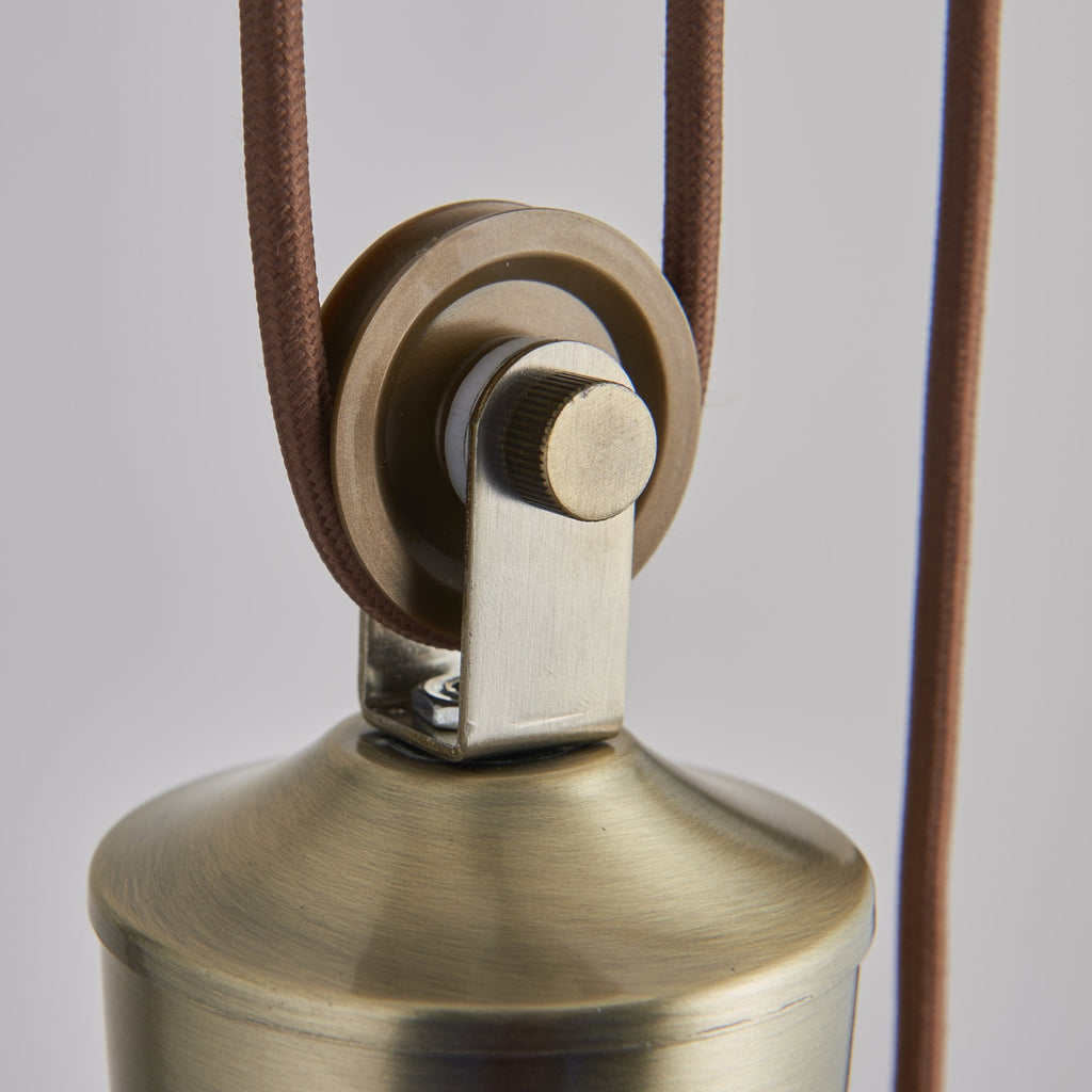 POLKA-AB Rise And Fall Pendant Ceiling Light In Antique Brass