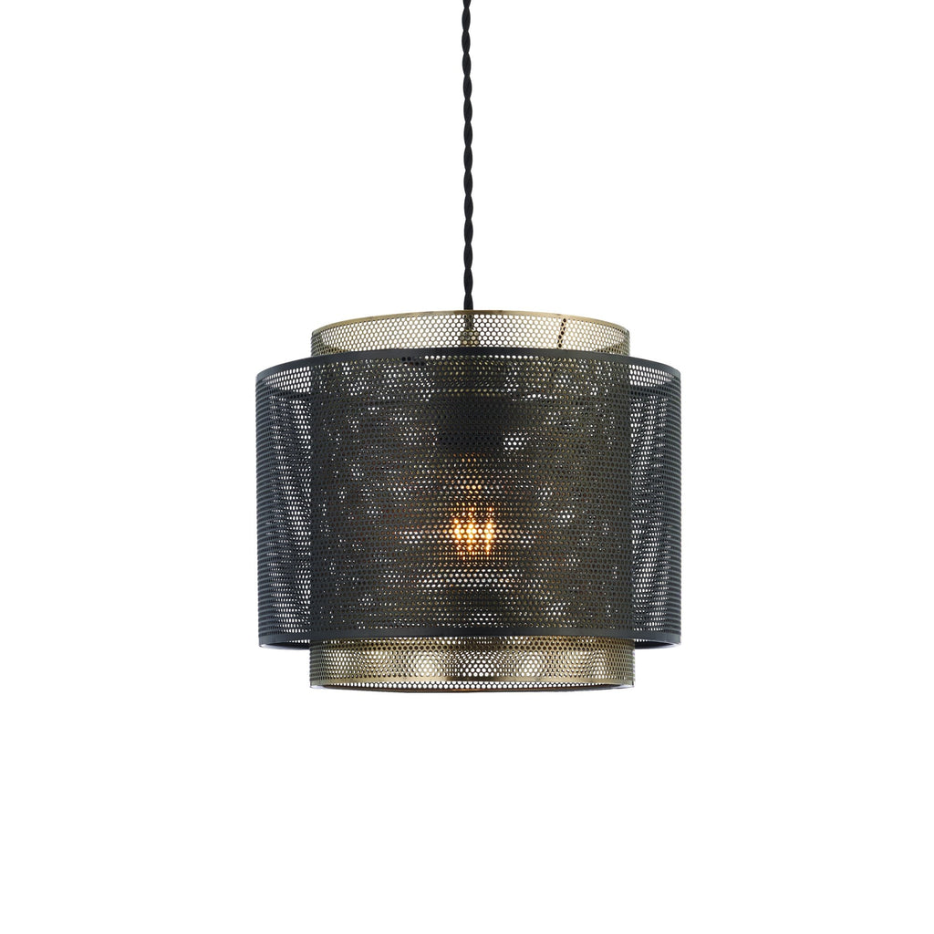 Plexus Non Electric Mesh Ceiling Shade In Matt Black And Antique Brass Finish 72831