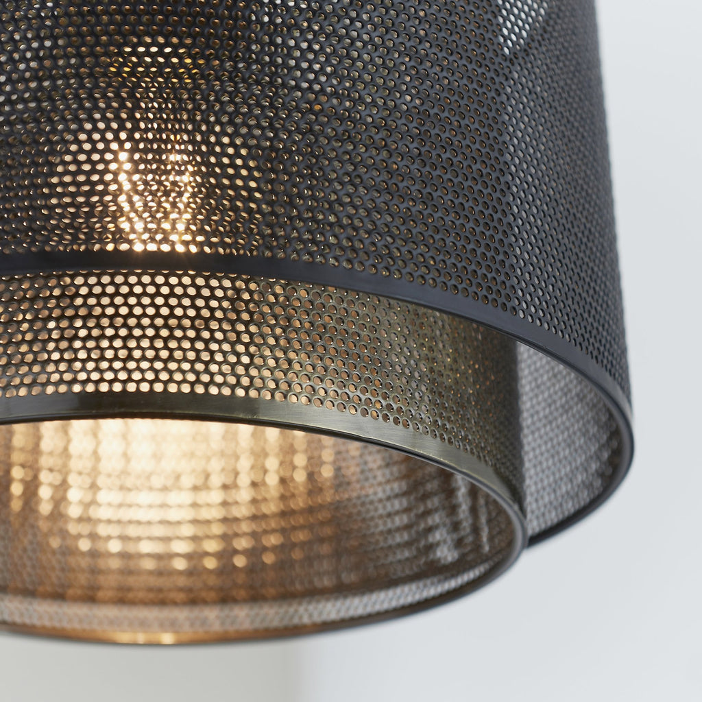 Plexus Non Electric Mesh Ceiling Shade In Matt Black And Antique Brass Finish 72831