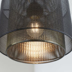 Plexus Non Electric Mesh Ceiling Shade In Matt Black And Antique Brass Finish 72831