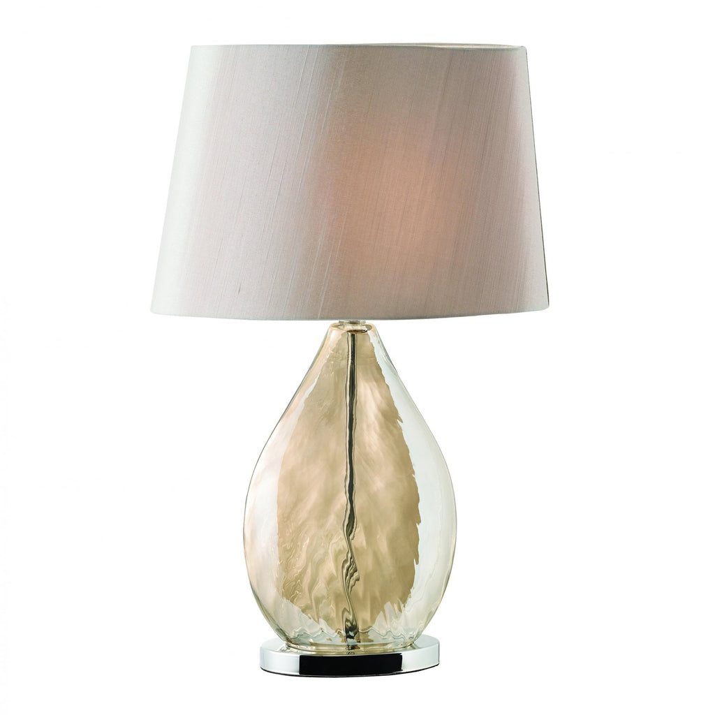 Kew Stylish Glass Table Lamp in Gold Finish with Silk Shade KEW-TLGO