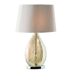 Kew Stylish Glass Table Lamp in Gold Finish with Silk Shade KEW-TLGO