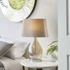 Kew Stylish Glass Table Lamp in Gold Finish with Silk Shade KEW-TLGO