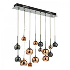 Aurelia Modern 15 Light Ceiling Bar Pendant Light In Black Chrome Finish AUR6264