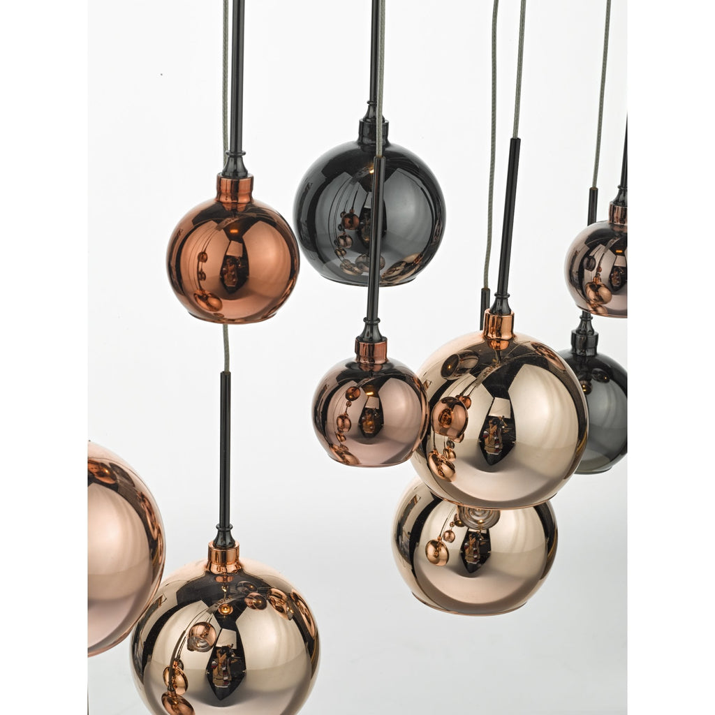 Aurelia Modern 15 Light Ceiling Bar Pendant Light In Black Chrome Finish AUR6264