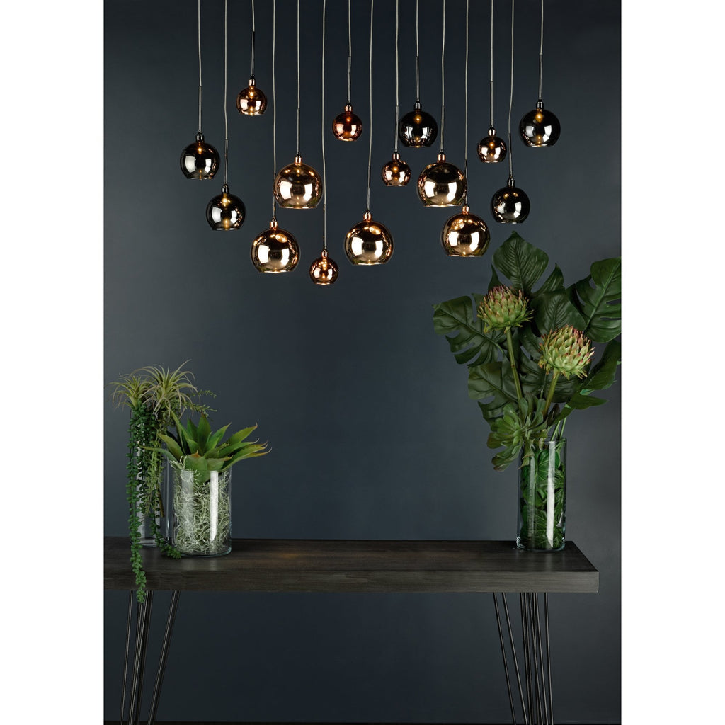 Aurelia Modern 15 Light Ceiling Bar Pendant Light In Black Chrome Finish AUR6264