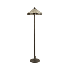 Cognac Tiffany Octagonal Floor Lamp With Cream And Amber Glass 41 cm
