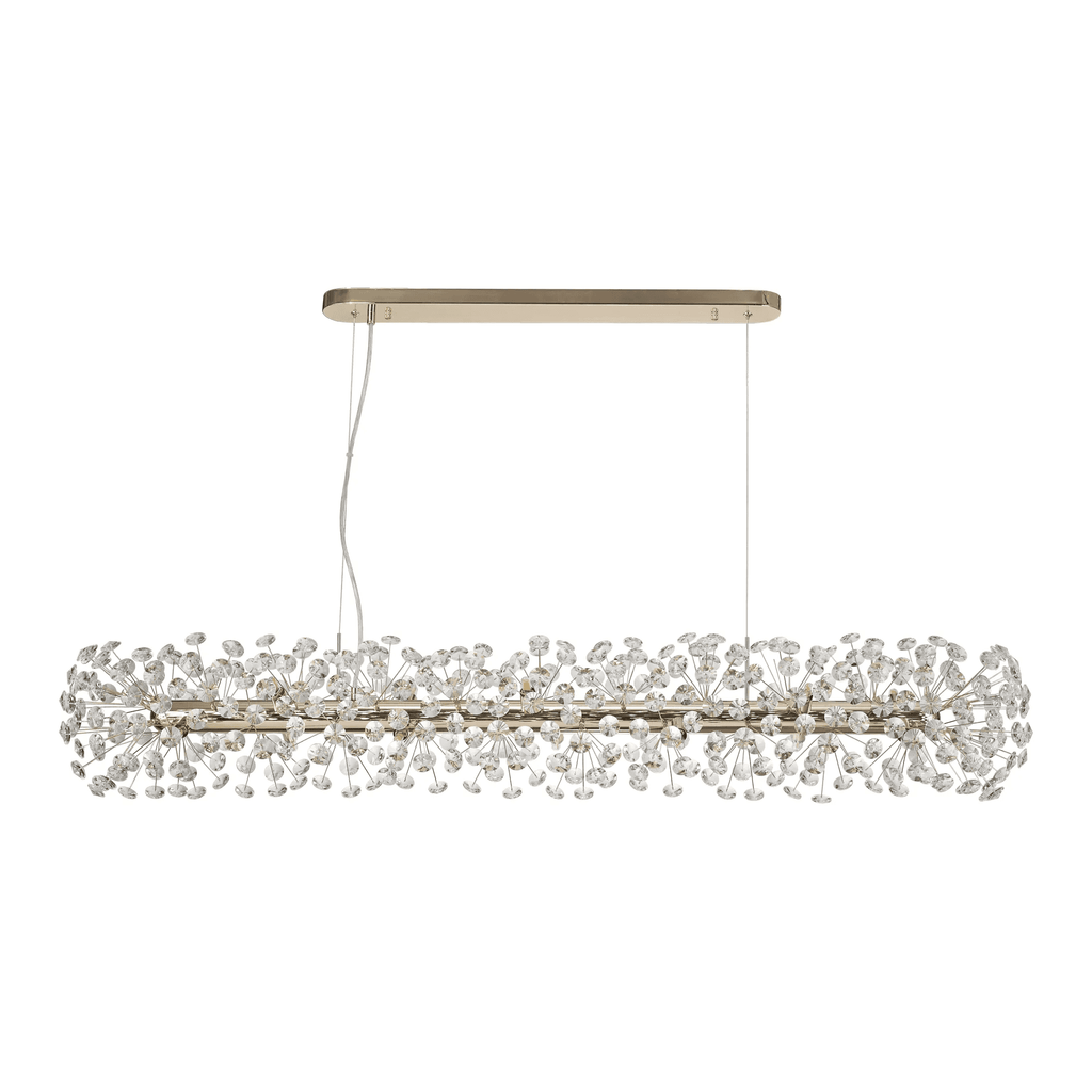 Fusion 14 Light Linear Ceiling Pendant in French Gold Finish With Crystal Discs