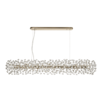 Fusion 14 Light Linear Ceiling Pendant in French Gold Finish With Crystal Discs
