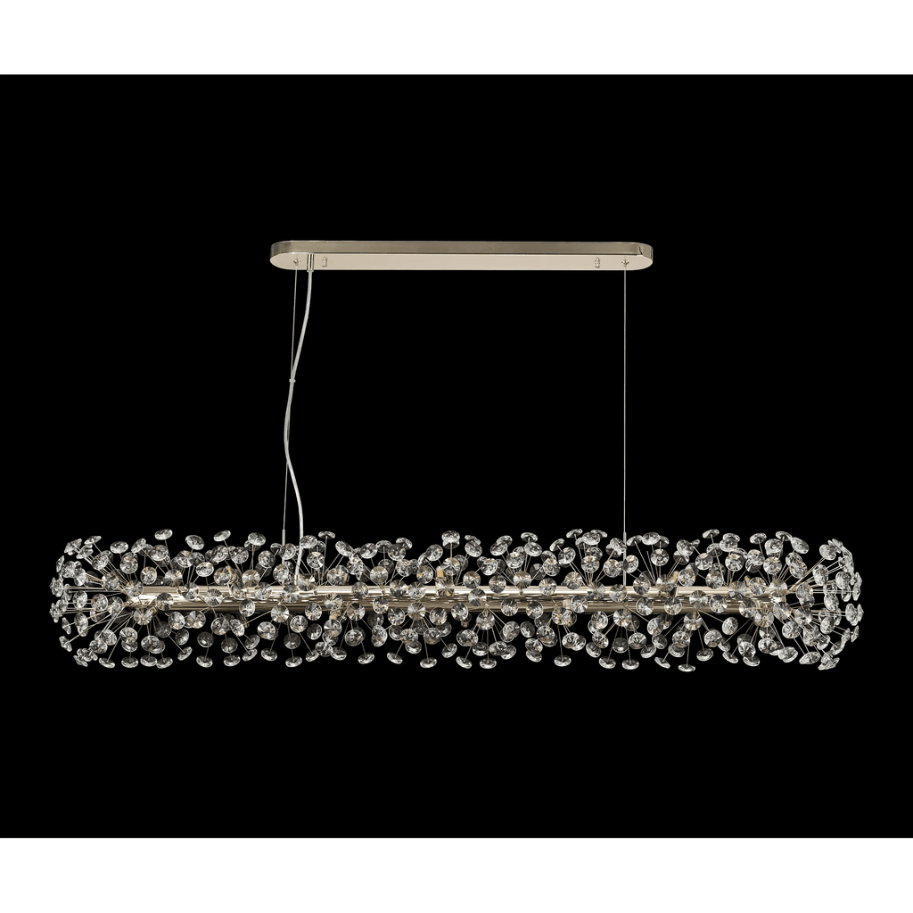 Fusion 14 Light Linear Ceiling Pendant in French Gold Finish With Crystal Discs