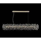 Fusion 14 Light Linear Ceiling Pendant in French Gold Finish With Crystal Discs