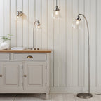 Hansen Retro Task Lamp In Brushed Silver With Clear Glass Shade 91740