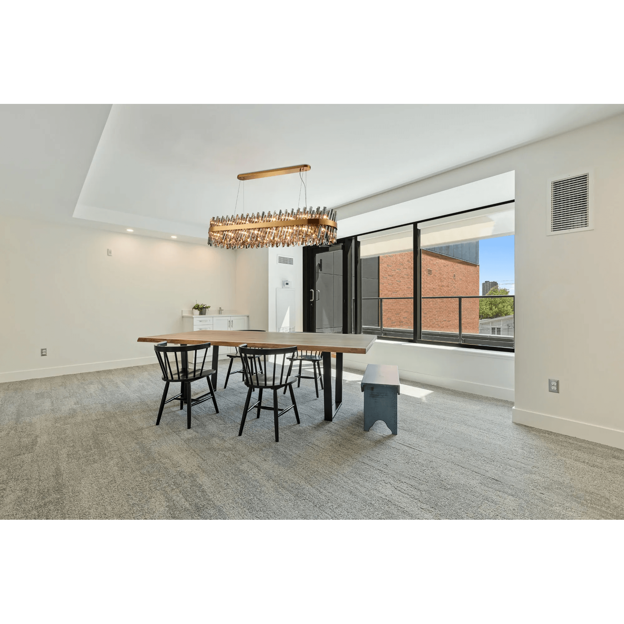Hampton 36 Light Oblong Ceiling Pendant Light In Brass With Dual Smoked Glass
