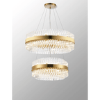 Hampton 2 Tier 42 Light Ceiling Pendant Light In Brass With Clear Glass